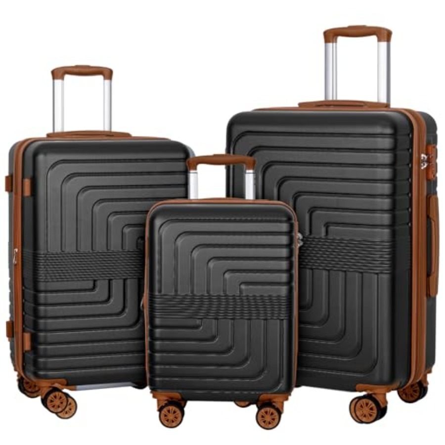Expandable Hard Shell Luggage Set - 3-Piece Expandable Luggage Set 20/24/28 Inch,