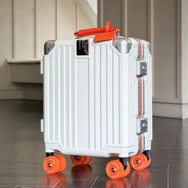 Aluminum Frame Carry On Luggage - 14‘’ Rolling Luggage Lightweight Travel Boarding