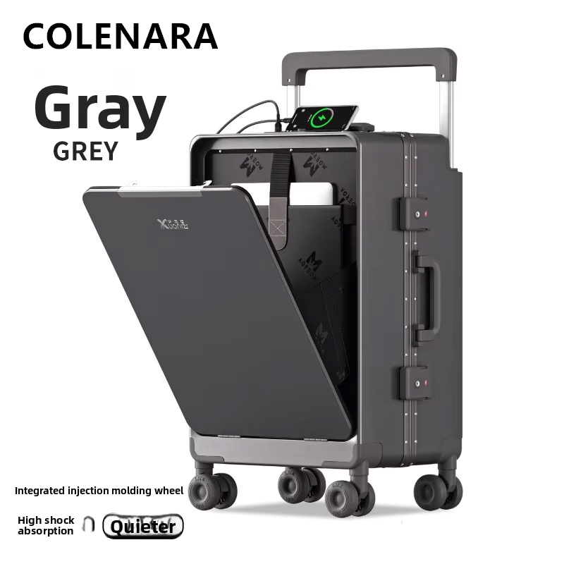 COLENARA ABS+PC Suitcase Front - đánh giá và giá Front Opening Laptop Luggage 24 Inch