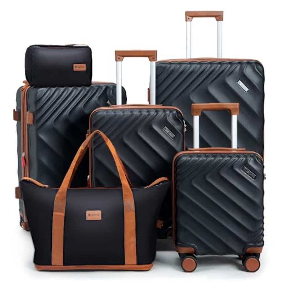 6-Piece Hard Shell Expandable  - đánh giá và giá Expandable Hard Shell Luggage Set