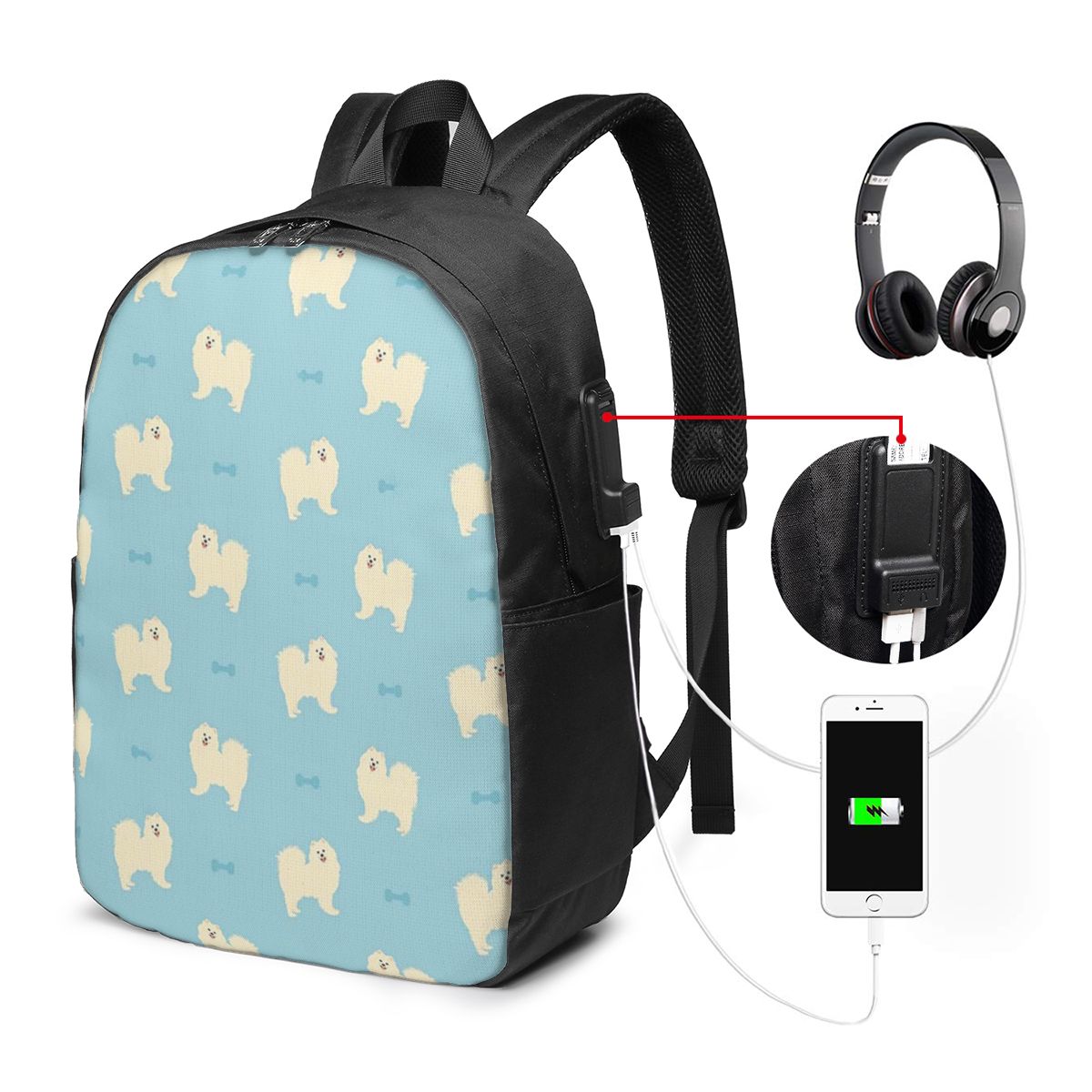 Samoyed Dog Backpack Travel No - đánh giá và giá Travel Bags