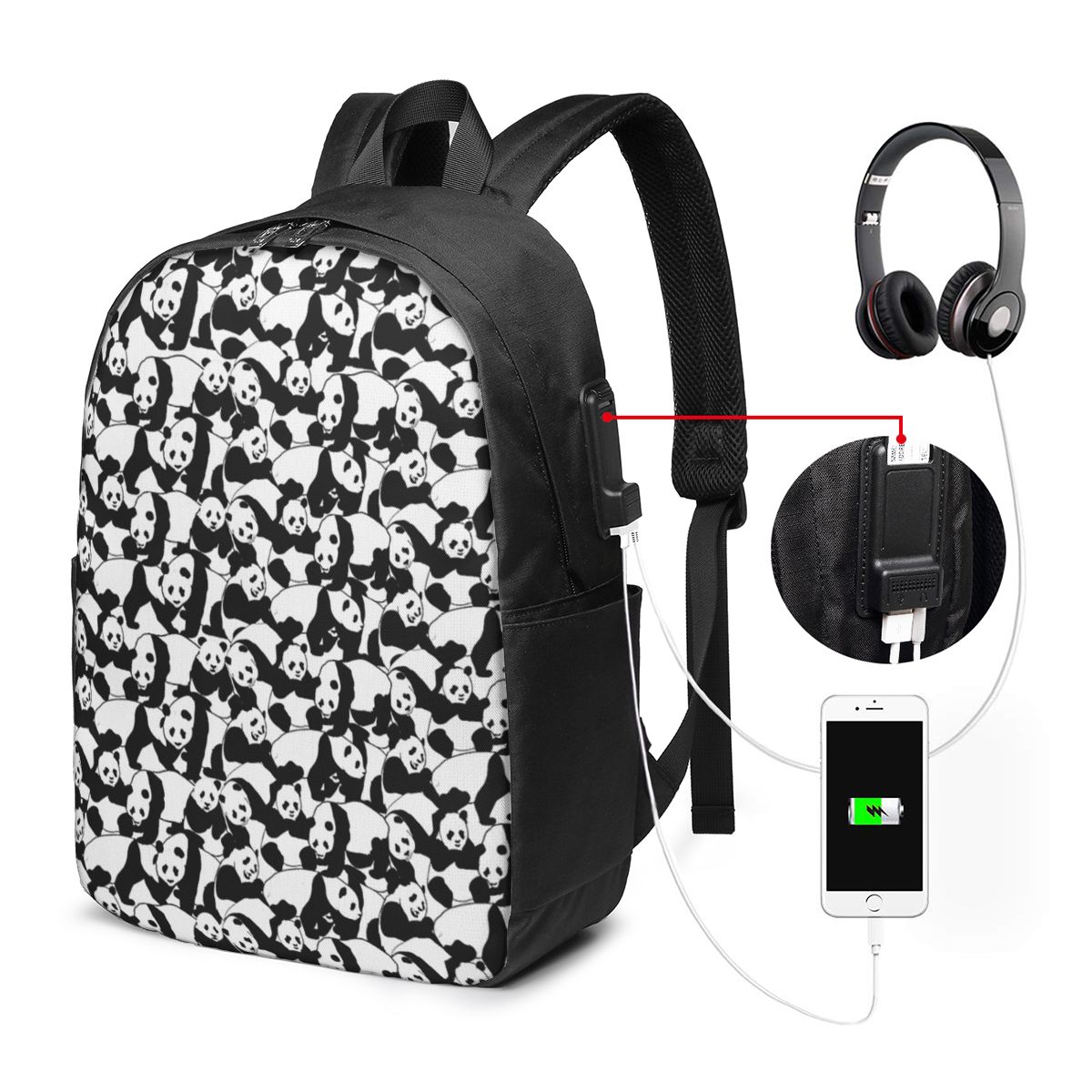Panda Pattern Backpack Travel  - đánh giá và giá Travel Bags