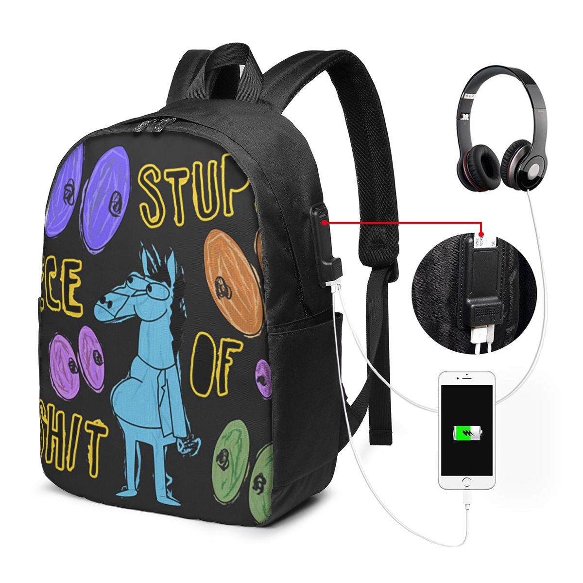 Cartoon Bojack Horseman Stupid - đánh giá và giá Backpacks